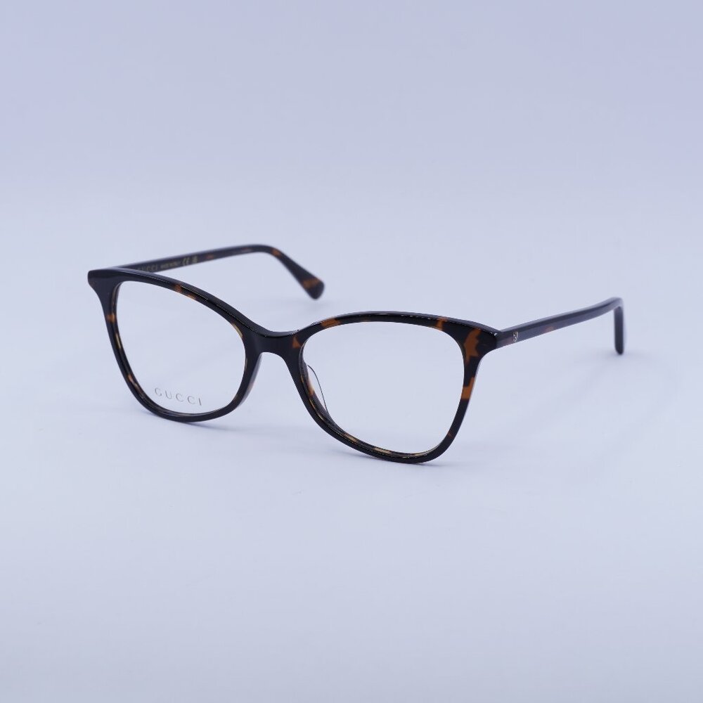 Gucci GG1360O 002 Eyeglasses Dark Havana 53mm Cat Eye Frame